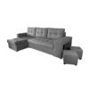 (Grey) Brand New Corner Sofa Bed with 2 Footstools 2 storages Grey