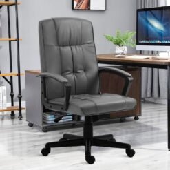 ((Grey)) Executive Office Chair High Back Adjustable 360° Swivel Computer Desk Chair Home