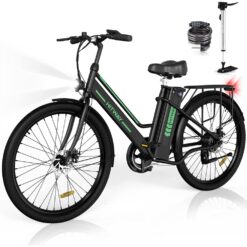 HITWAY Electric Bike 26 Inch for Adults Pedal Assist E-Bike with 8.4Ah Battery and 250W Motor City E Bike Black