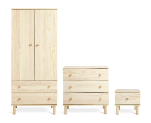 Habitat Akio 3 Piece 2 Door Wardrobe Set - Pine