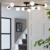 Habitat Alonso 9 Light Flush to Ceiling Light -Black & White