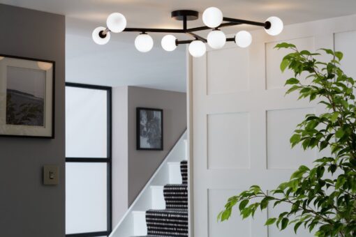 Habitat Alonso 9 Light Flush to Ceiling Light -Black & White