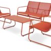 Habitat Cali 4 Seater Metal Patio Set - Orange