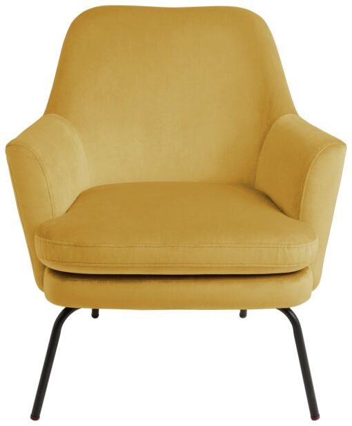 Habitat Celine Velvet Accent Chair - Mustard