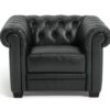 Habitat Chesterfield Leather Armchair - Black