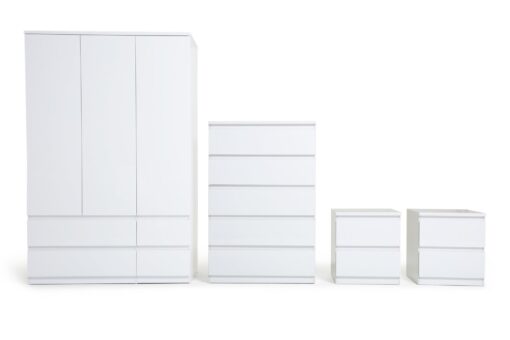 Habitat Jenson Gloss 4 Piece 3 Door Wardrobe Set - White