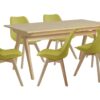 Habitat Jerry Wood Effect Dining Table & 6 Mustard Chairs