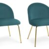 Habitat Maddix Pair of Velvet Dining Chairs - Teal