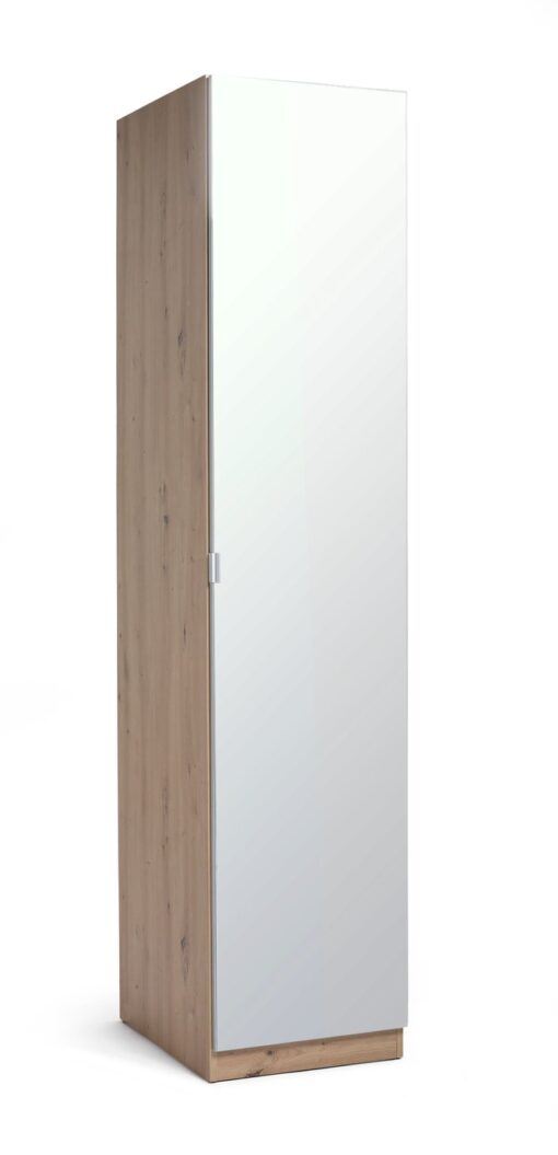 Habitat Munich 1 Door Mirror Wardrobe - Oak Effect