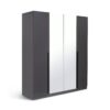 Habitat Munich 4 Door 2 Mirror Wardrobe - Anthracite