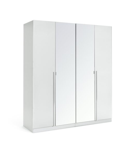 Habitat Munich 4 Door 2 Mirror Wardrobe - White