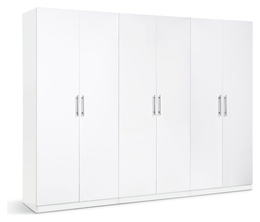 Habitat Munich 6 Door Wardrobe - White Gloss