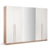 Habitat Munich 6 Dr 2 Mirror Wardrobe -White & Oak Effect