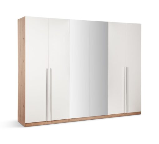 Habitat Munich 6 Dr 2 Mirror Wardrobe -White & Oak Effect