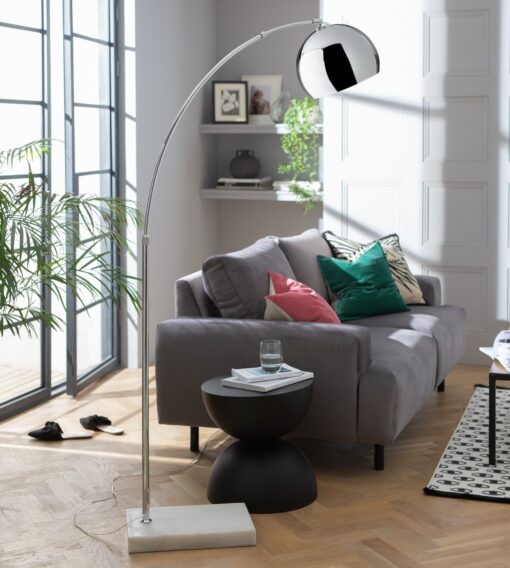 Habitat Nalone Arc Floor Lamp - Chrome & Marble