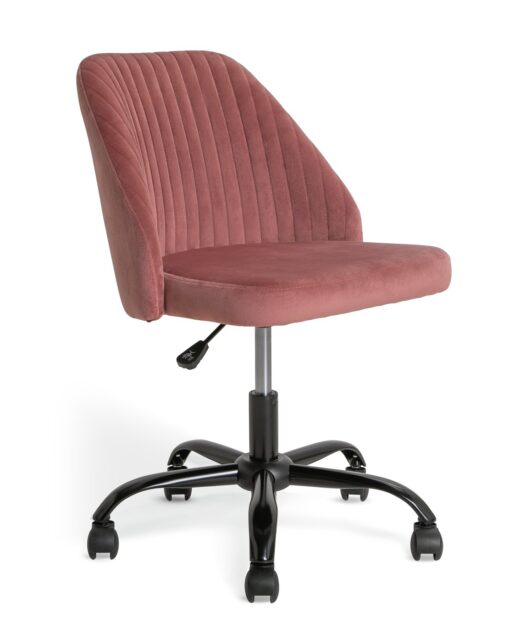 Habitat Nori Velvet Office Chair - Pink