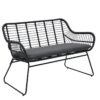 Habitat Ross Rattan Effect Garden Bench - Black