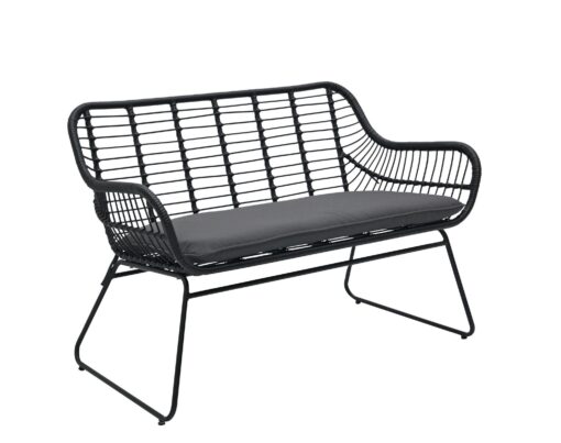 Habitat Ross Rattan Effect Garden Bench - Black