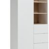 Habitat Skandi 1 Door 3 Drw Open Wardrobe -White Two Tone