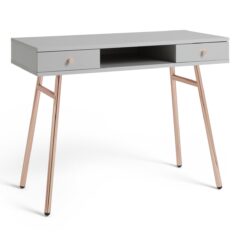 Habitat Valence Office Desk - Grey and Rose Gold