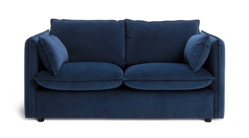 Habitat Willow Velvet 2 Seater Sofa - Navy