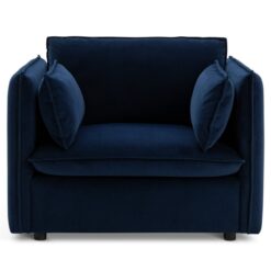 Habitat Willow Velvet Cuddle Chair - Navy