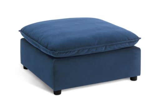 Habitat Willow Velvet Footstool - Navy