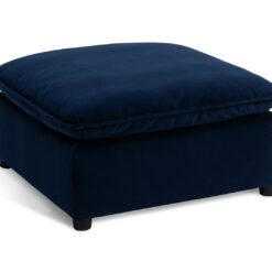 Habitat Willow Velvet Footstool - Navy