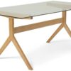 Habitat Zela Glass 6 Seater Dining Table - Natural