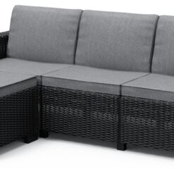 Keter California 3 Seater Mini Corner Garden Sofa Set - Grey