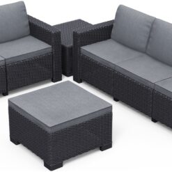 Keter California 5 Seater Garden Sofa Set - Graphite