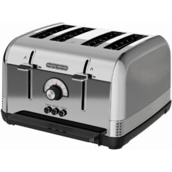 Morphy Richards 240330 Venture Retro 4 Slice Toaster Polished Stainless Steel, Silver