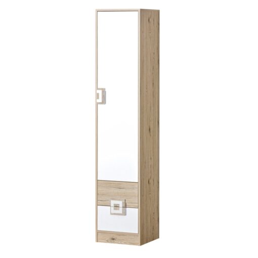 "Nimes 5" wardrobe, light oak / White / Light oak color