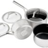 Ninja Zerostick Stainless Steel 3 Piece Non Stick Pan Set