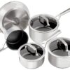 Ninja Zerostick Stainless Steel 5 Piece Non Stick Pan Set