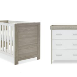 Obaby Nika 2 Piece Nursery Furniture Set - Grey and White