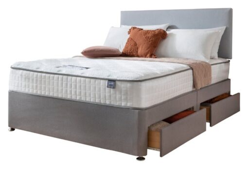 Silentnight Memory Kingsize 4 Drawer Divan Bed - Grey