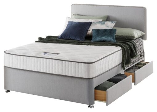 Silentnight Memory Small Double 4 Drawer Divan Bed - Grey