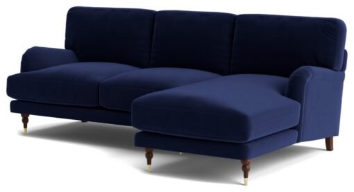 Swoon Charlbury Velvet Right Hand Corner Sofa - Ink Blue