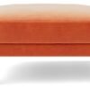 Swoon Kalmar Velvet Ottoman Footstool - Burnt Orange