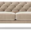 Swoon Pritchard Velvet 3 Seater Sofa - Taupe