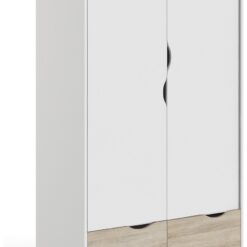 Tvilim Oslo 2 Door 2 Drawer Wardrobe - White and Oak