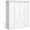 Tvilum Paris 4 Door 2 Drawer Wardrobe - White