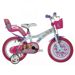 (16" Wheel) Dino Barbie Pink Kids Girls Bike with Basket