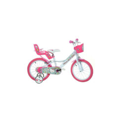 (16" Wheel) Dino Hello Kitty White Girls Bike w/ Doll Carrier