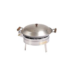 3-Piece Stainless Steel Grill Symbol Wok Set with Lid