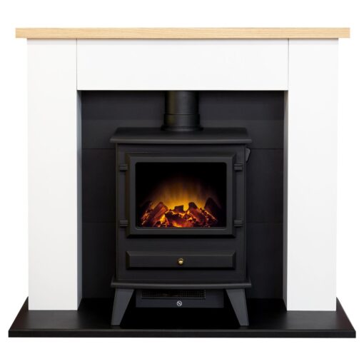 Adam Chester Electric Fire Suite - White Oak