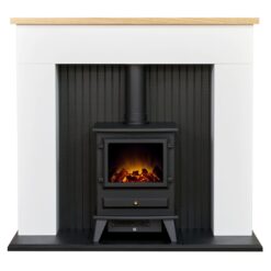 Adam Innsbruck Surround with Hudson Stove Suite-White