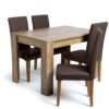 Argos Home Miami Oak Effect Table & 4 Chocolate Chairs