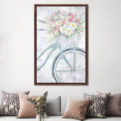 Bike with Flower Basket by Cynthia Coulter - Painting Print on Canvas